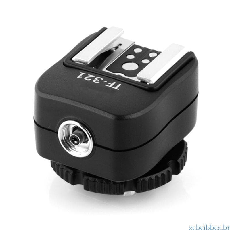 zebeibbcbr TF321 Adaptador Sincronização Sapata Piscante Soquete PC Para 580EX 580EX II