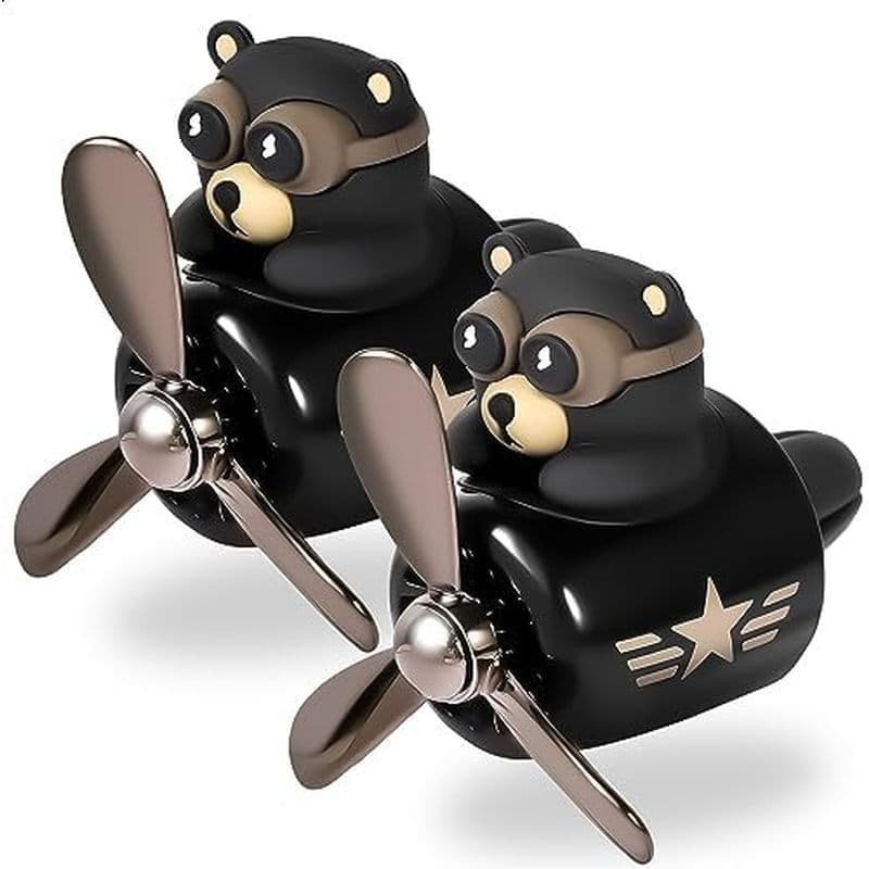 Clipes de Ventilação para Carro - Difusor de Ar para Carro com Clipe de Ventilação em Forma de Urso Piloto com Hélice Ro