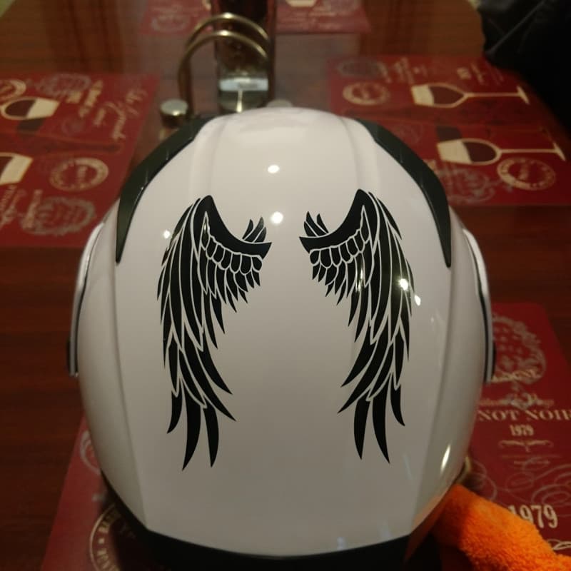 Adesivo De Capacete De Motocicleta 2DFlat Padrão De Asas De Anjo-5.1 Polegadaspvcsticker