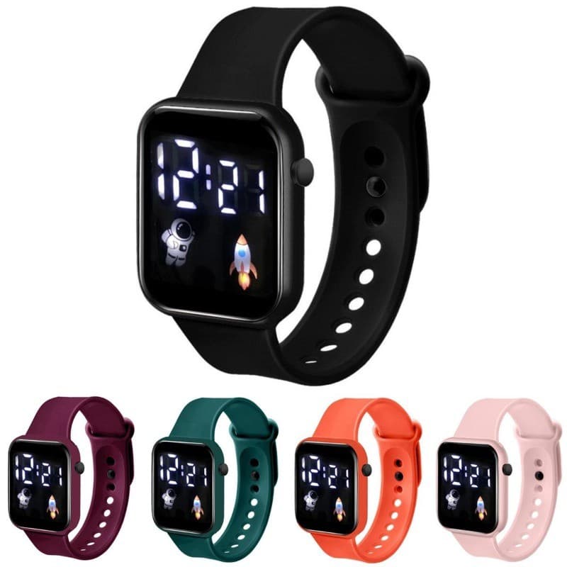 Relógio Quadrado De Astronauta LED , Digital Infantil À Prova D'água Para Meninos , Meninas , Estudantes , Aniversário ,