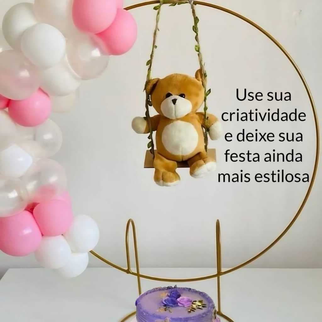 Mini Arco 50cm de Festa Painel de Mesa Decoração Festas Evento Estrutura Ferro Suporte