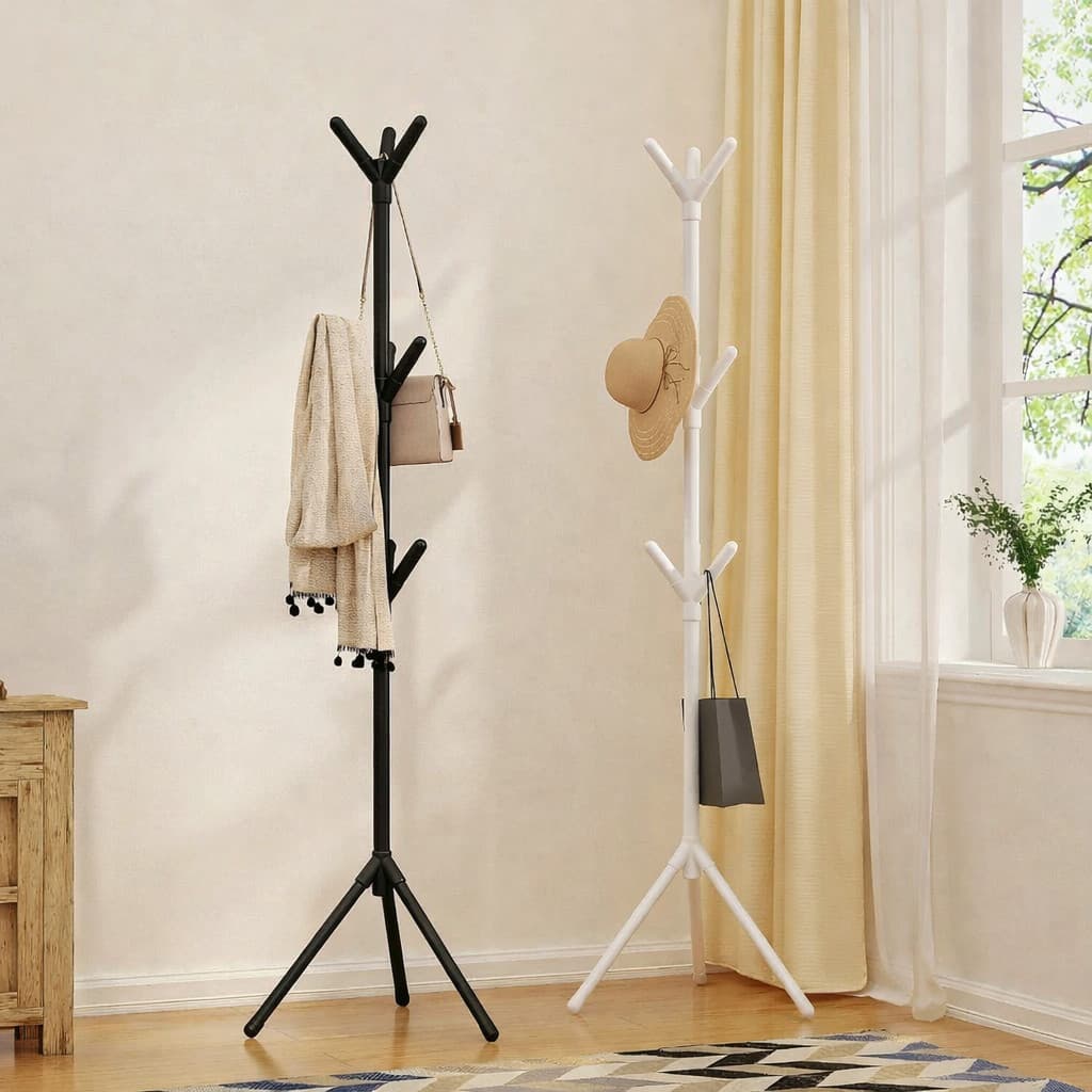 Cabideiro de Chão Organizador com 9 Ganchos Aço Resistente e Alta Estabilidade