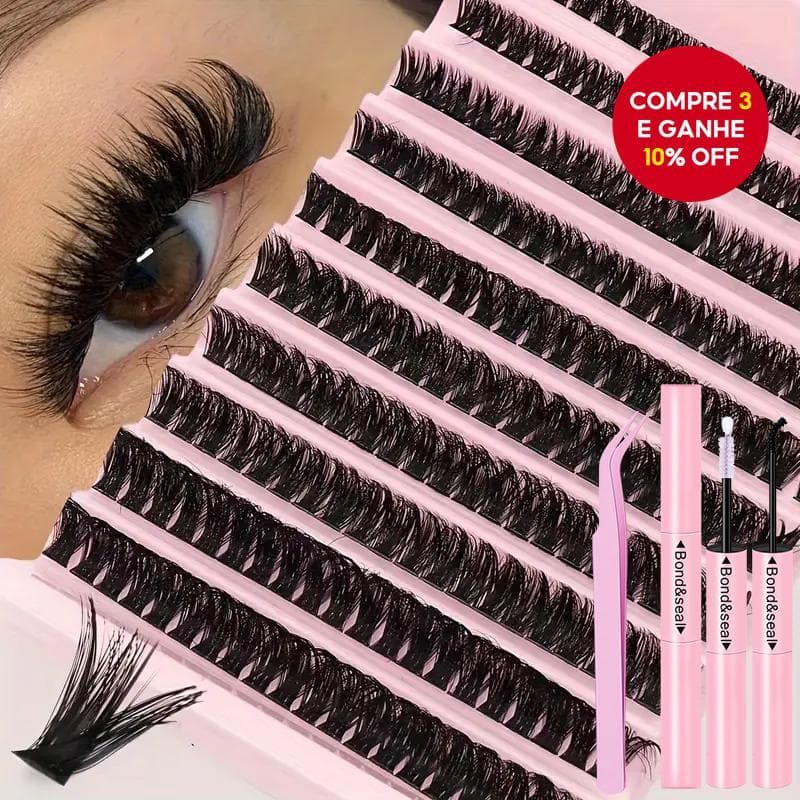 Kit De Cílios Postiços Para Festa , Estilos Dramáticos 30D Naturais A 80D Com Cola E Pinça , Conjunto DIY Multiolhado Fe
