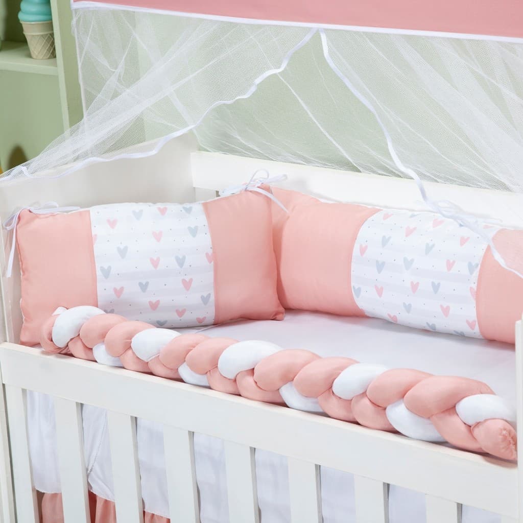 Kit Mini Berço Classic Menina Menino 06 Peças Com Saia Estampado Sublime