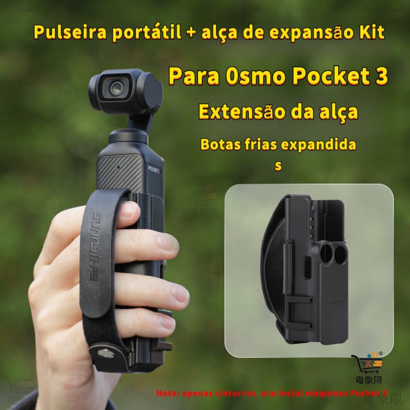 Alça de Mão Portátil DJI Osmo Pocket 3, Expansão de Sapata Fria, Estrutura Protetora, Acessórios de Alça Estendida