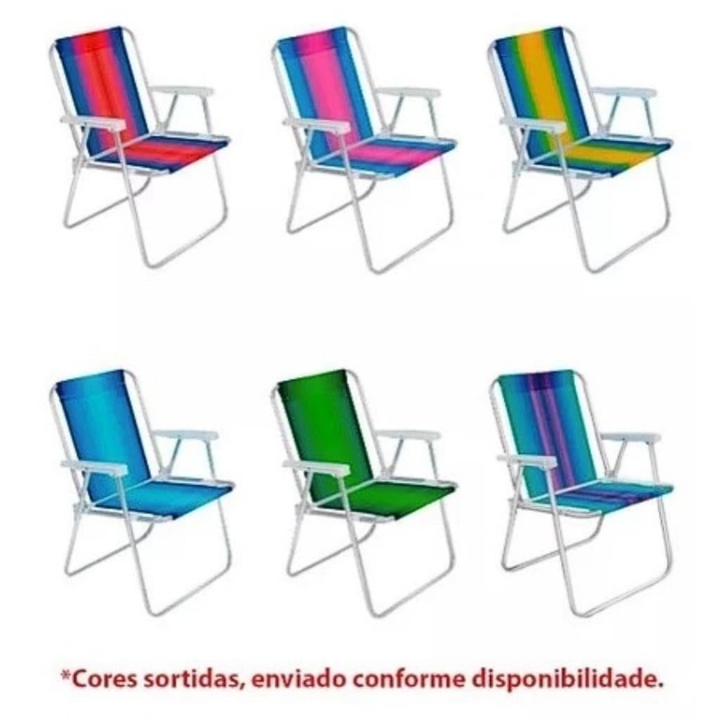 Cadeira De Praia Dobravel Conforto De Mais Varanda Alta Piscina 110Kg Sortidas Unitário Oferta -STY