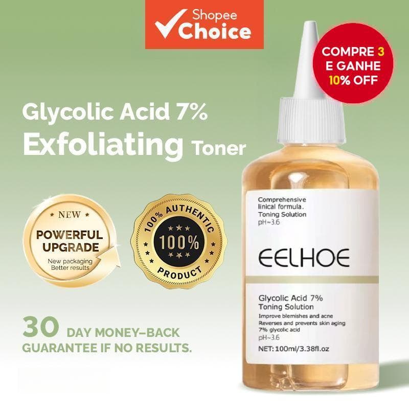 Solução Esfoliante de Toner com Ácido Glicólico 7% - 100ml