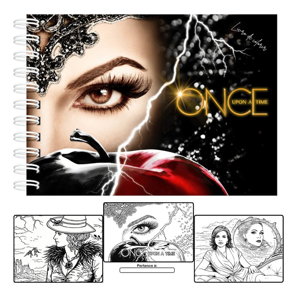 Livro De Colorir Once Upon A Time Capa Dura A5 50 Folhas + Acetato