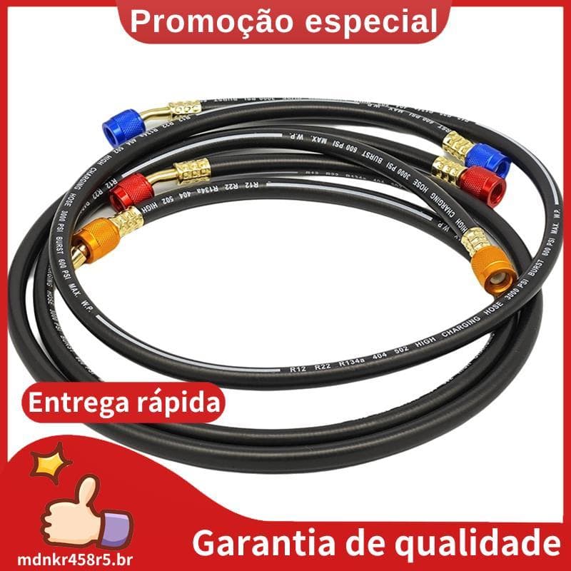 1.8M 3 Conjunto Preto Tubo De Refrigerante Anti-Explosão Pcs Kit De Mangueira Para R12 , R22 , R134A , 404,502 , HVAC Ca