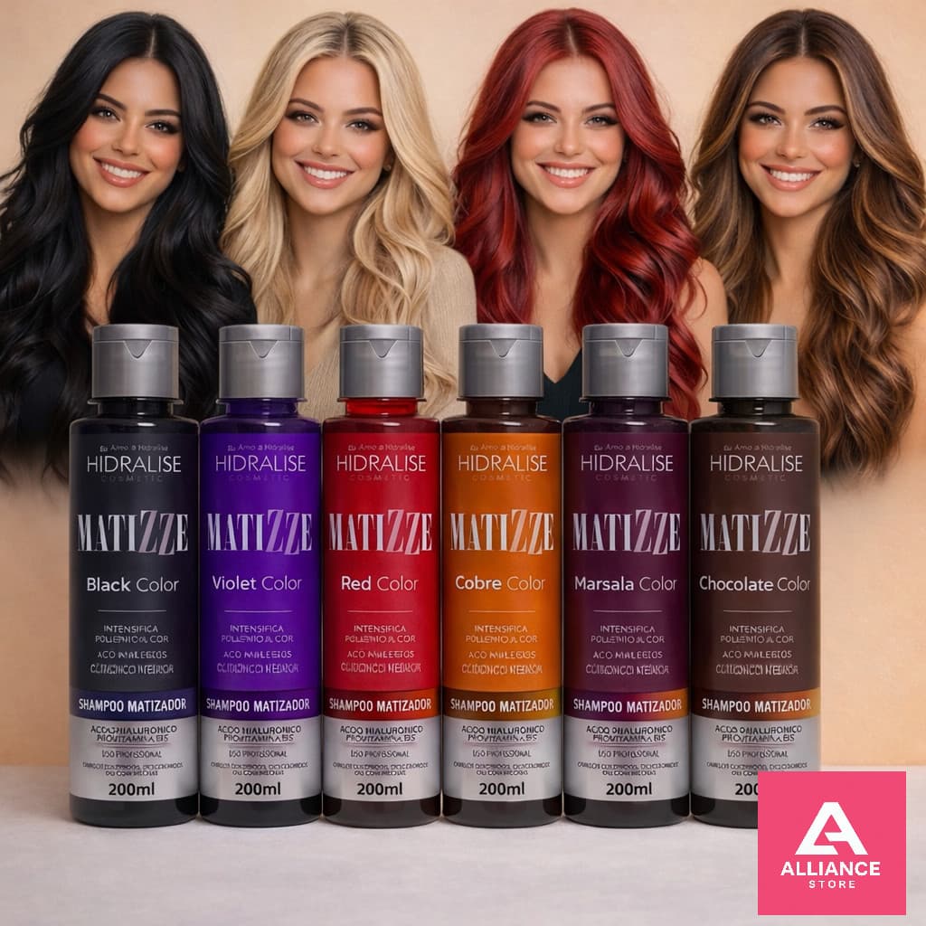 Shampoo Tonalizante Matizze Hidralise Avelã, Preto, Marsala, Loiro, Vermelho, Ruivo 100% Natural