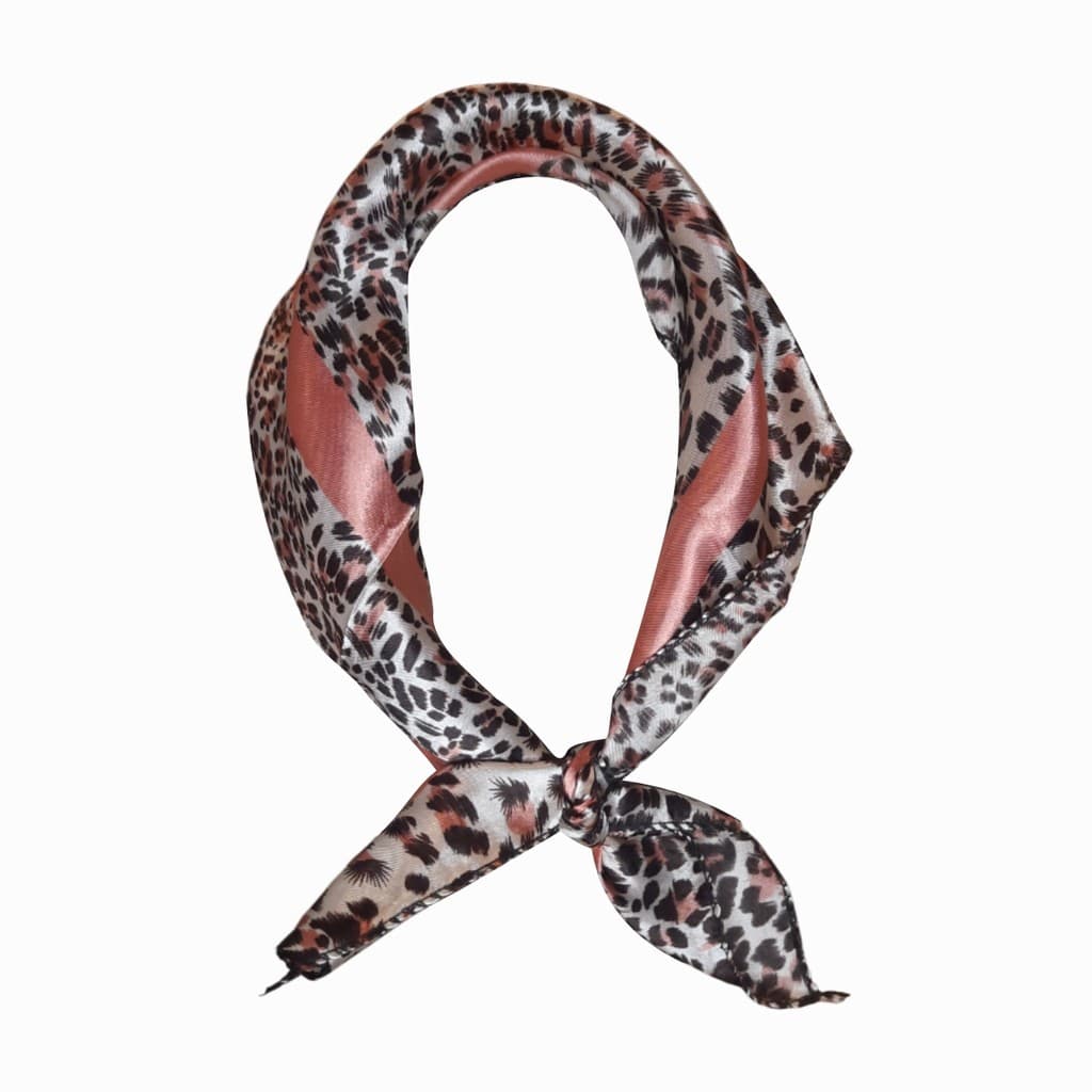 Lenço Lacinho Acetinado Estampado Leopardo