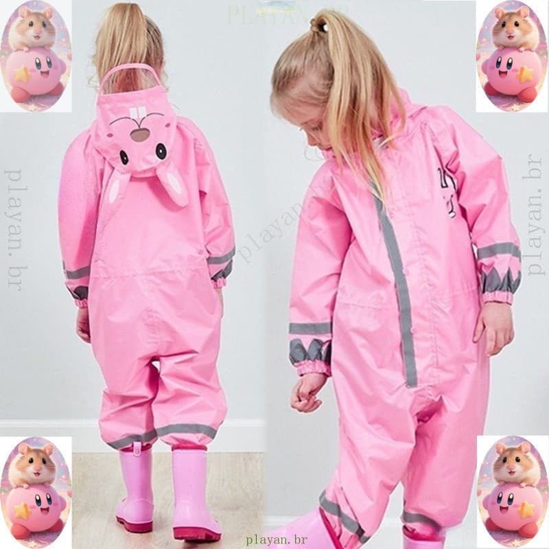 Dede Capa De Chuva Infantil Unissex Respirável De 3-10 Anos