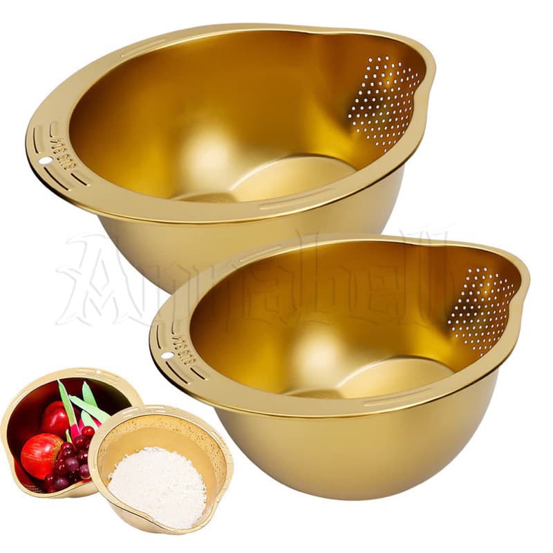 Escorredor De Cozinha Multiuso De Aço Inoxidável De 24 Cm Para Arroz, Macarrão E Vegetais