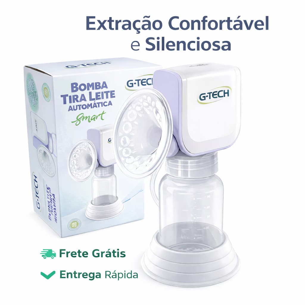 Bomba Tira Leite Elétrica G-Tech Automática Silenciosa Portátil
