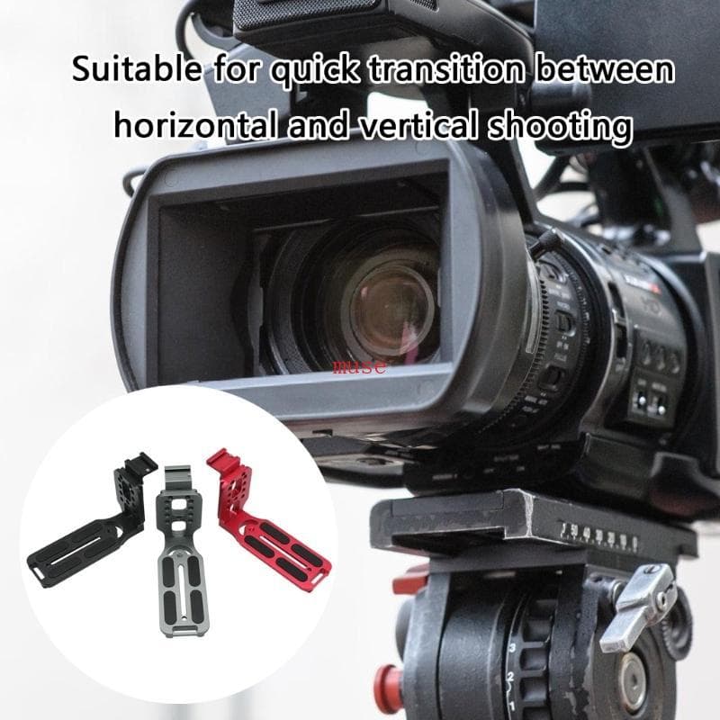 Suporte L Liga Alumínio Para Câmeras Luzes Preenchimento Função Placa Liberação Rápida