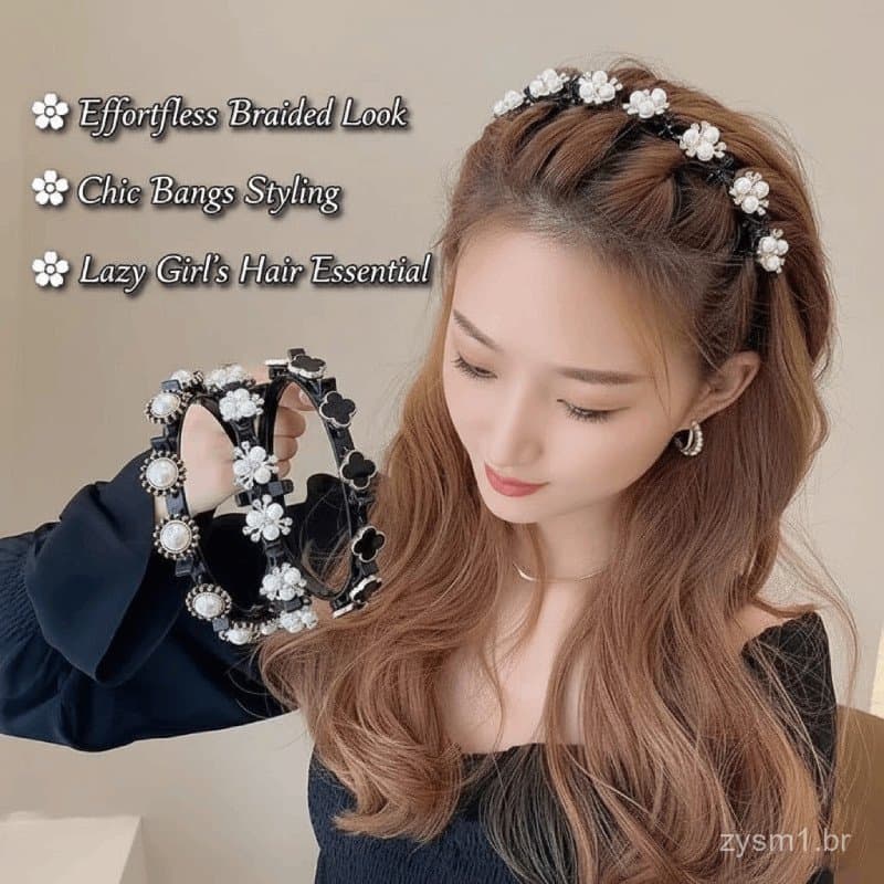 Nova Faixa de Cabelo Trançada com Franjas Estilo Preguiçoso Acessório para Mulheres Presente para Festa de Natal 2026
