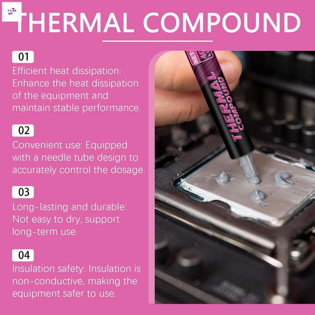 Pasta Composta Térmica Para CPU , Não Condutora De Longa Duração Todos Os Coolers , Processador GPU IC