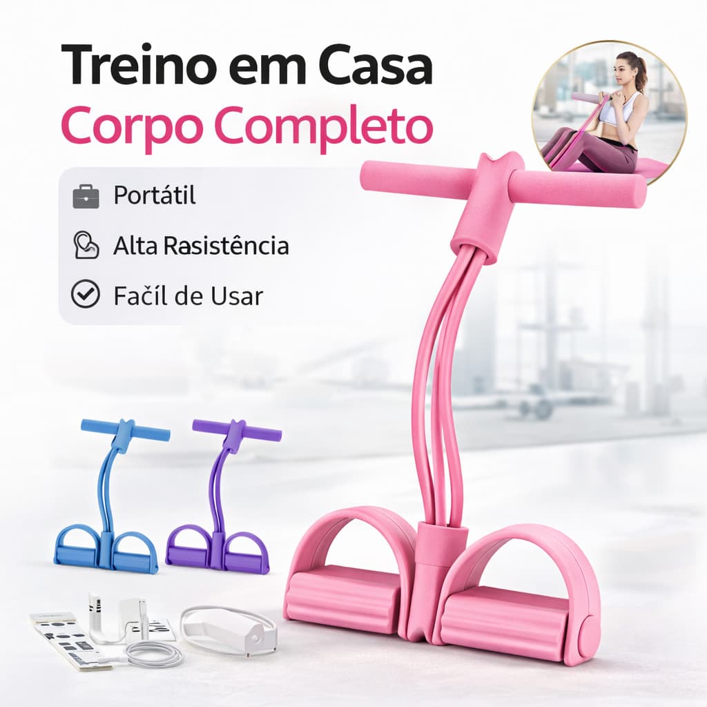 Elástico de Resistência Fitness Multifuncional para Treino Academia em Casa Portátil Profissional