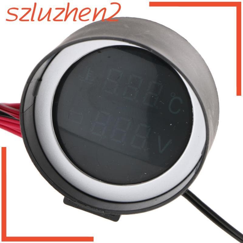 [Szluzhen2] Voltímetro Digital Para Carro 12V/24V Medidor De Temperatura Da Água Com Sensor 10mm