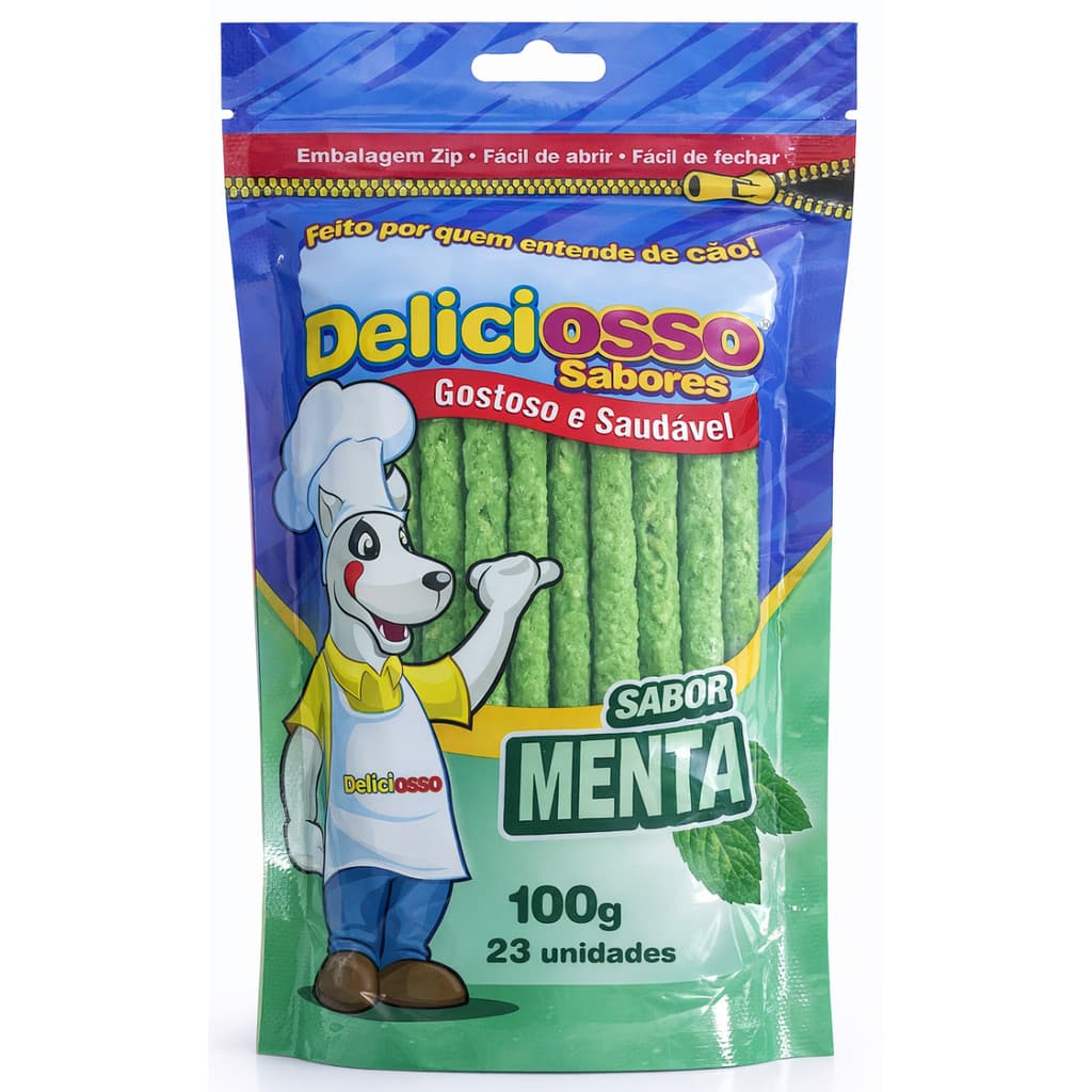PETISCO CAO OSSO DELICIOSSO MENTA 100G