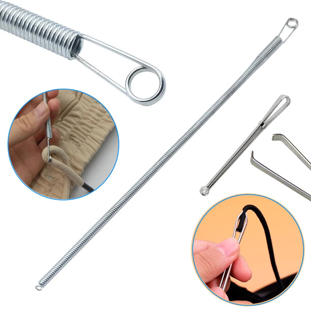 2 Passador Cordão Elástico Virar Roletê Flexivel Garra Puxar