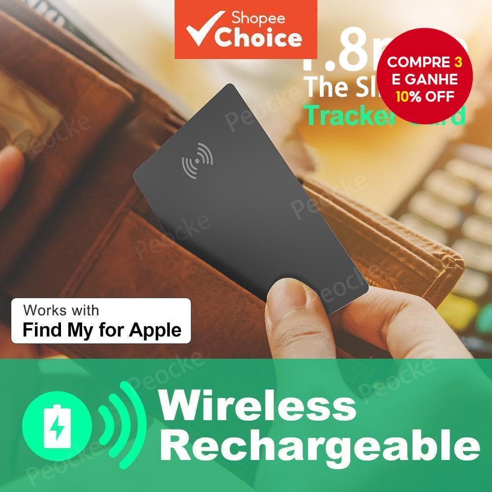 Cartão De Rastreamento De Carteira , Etiqueta Inteligente Do Localizador Para Dispositivo iPhone ios Encontre Meu De Cha