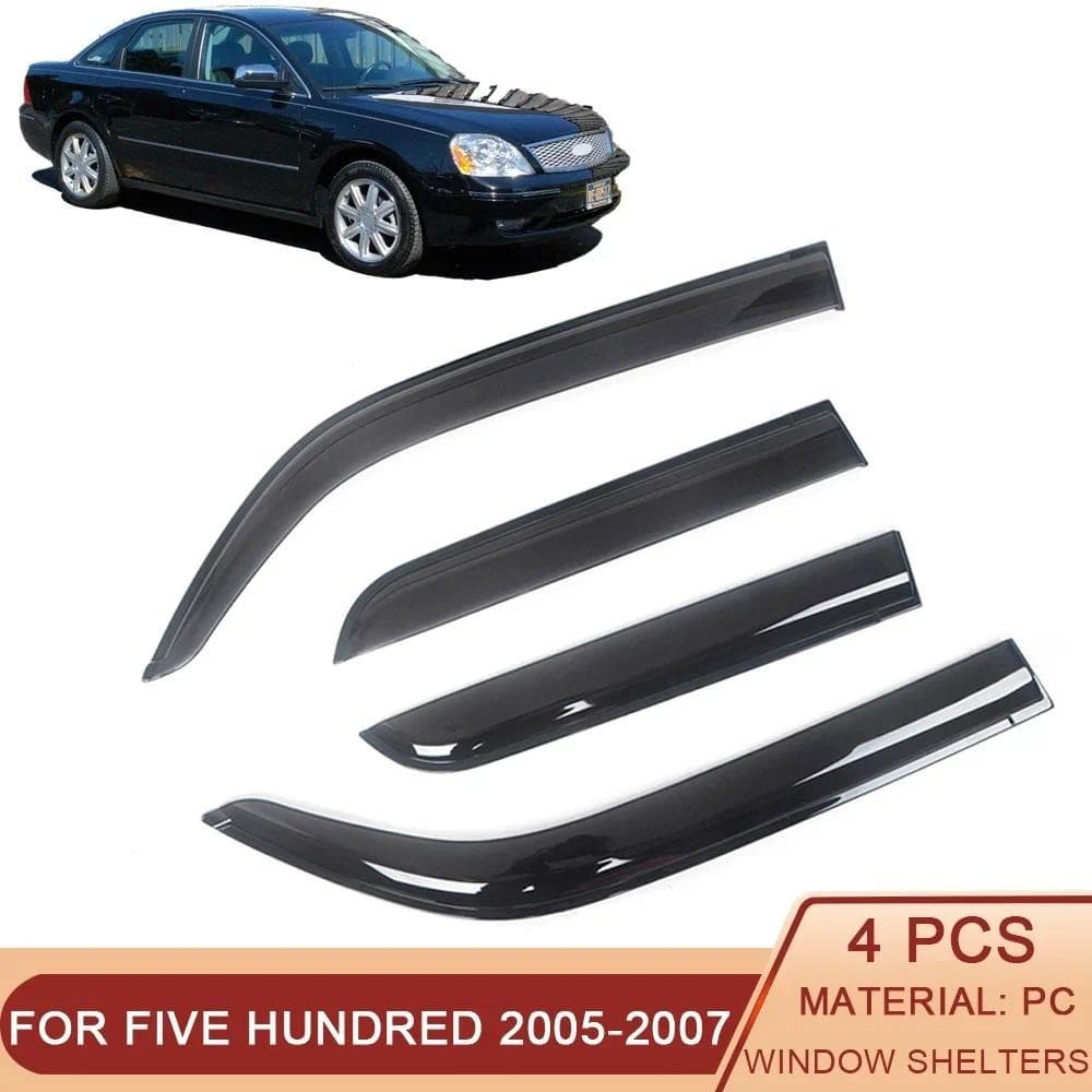 Para Ford Cinco Cem 500 2005-2007 Janela Lateral Defletores De Vento Viseiras Preto Chuva Guarda Porta Viseira Ventilaçã