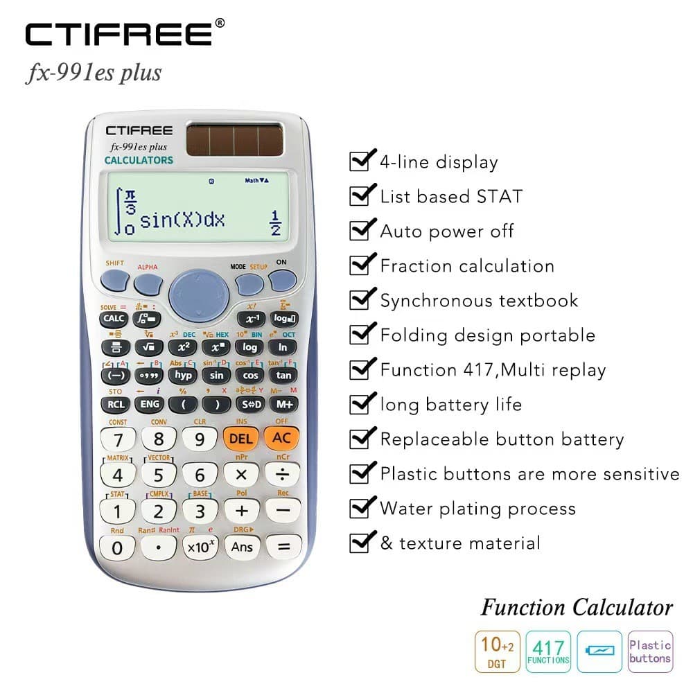 Calculadora de função Fx991esplus2a, calculadora científica para estudantes do ensino médio, equação de solução composta