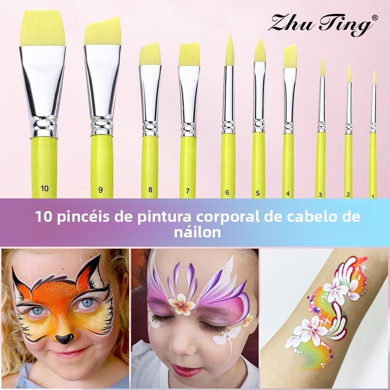 Conjunto de pincéis especiais para pintura Facial, 10 peças, caneta de linha de gancho, caneta de gravação, pincel de li