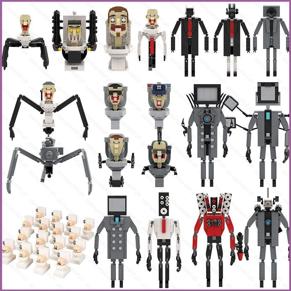 Skibidi Blocos De Construção De Banheiro , Presente Para Crianças , Óculos De Sol Da Polícia , Carrinho , Homem ,