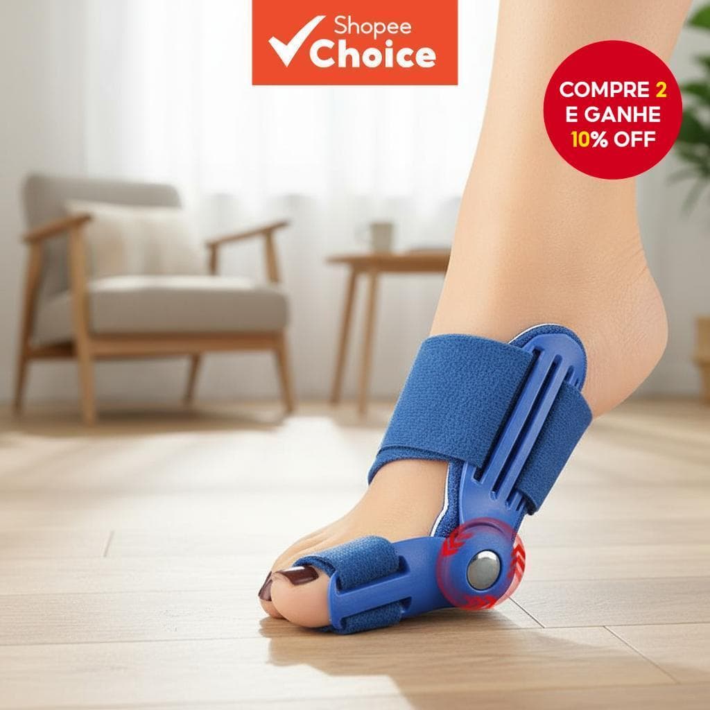  Corretor de Joanete para Dedos dos Pés, Tala Ajustável, Órtese Ortopédica, Alisador de Martelo