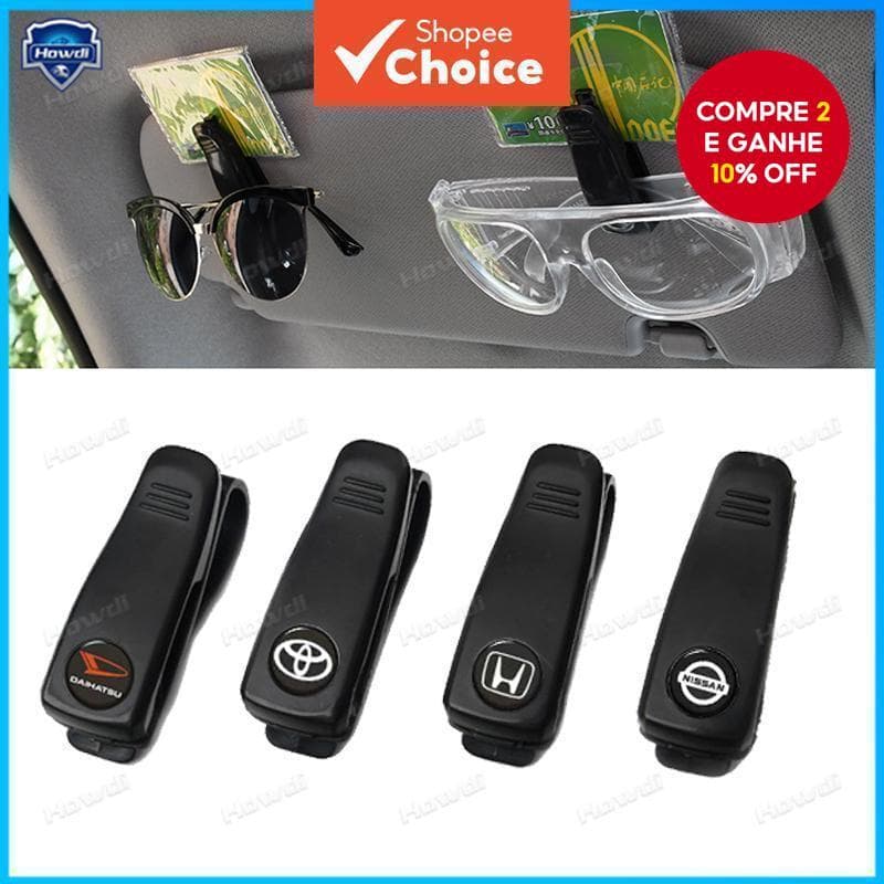 Sun Visor Glasses Clip Óculos De Sol Multifuncionais Porta-Cartões De Visita Com Logotipo De Carro