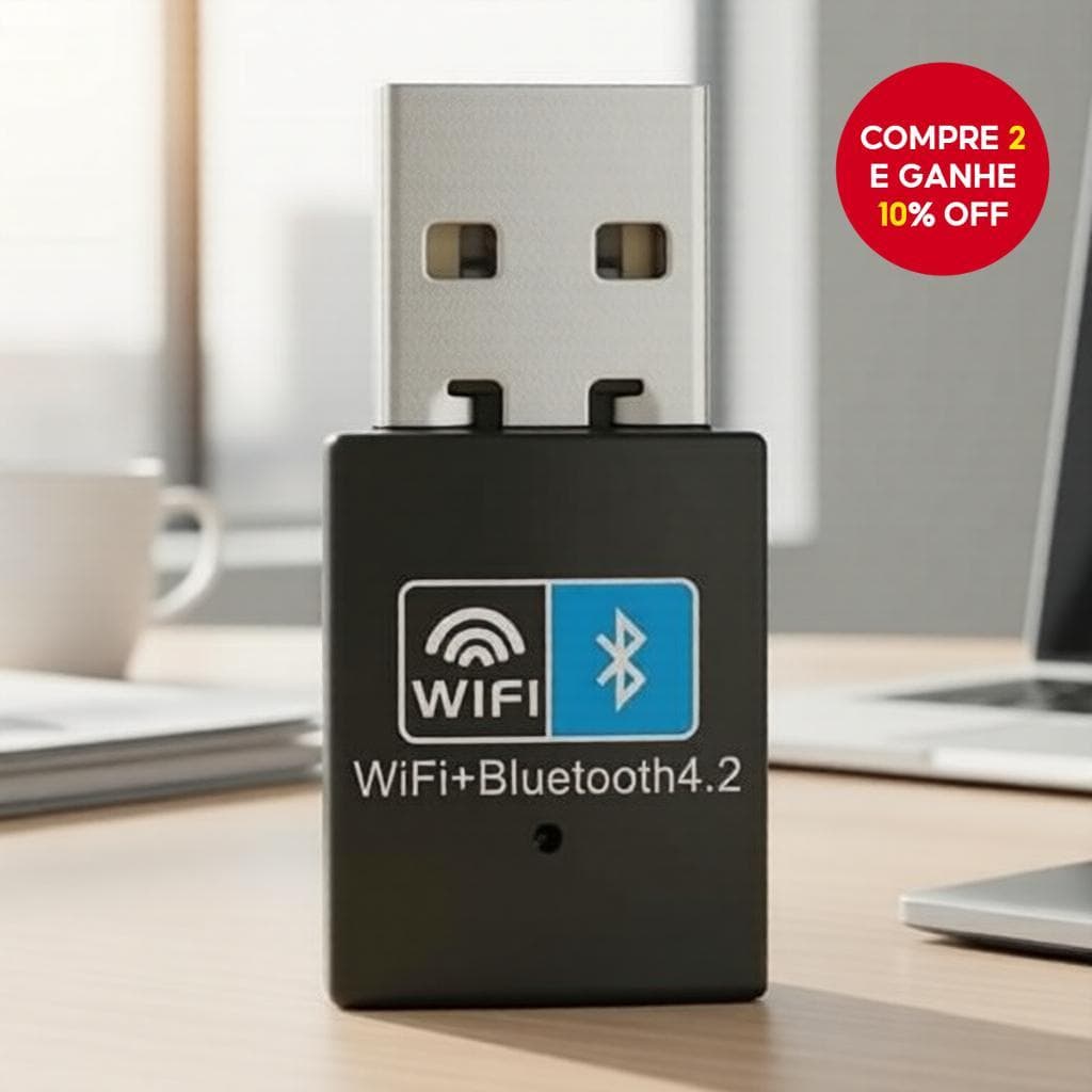  Mini Adaptador de Rede Sem Fio USB Wireless Wifi Dongle 150mbps BT 4.2 RTL8723DU para PC Desktop e Laptop