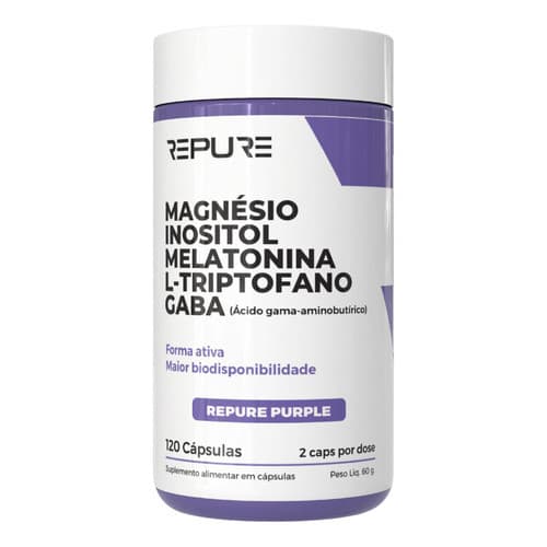Melatonina Premium C/magnésio Inositol, glicina e triptofano 120 Cápsulas - Repure