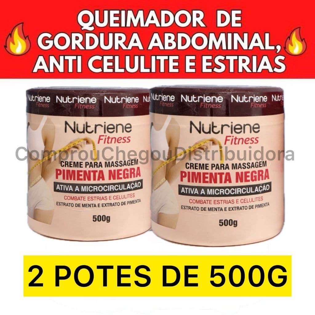 Creme Redutor Pimenta Negra 500g Ativador da Circulação, Firmador e Anticelulite Nutriene