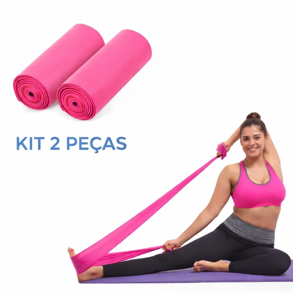 Faixa Elástica de Resistência Kit 2 Peças para Exercícios Glúteo Perna e Braço
