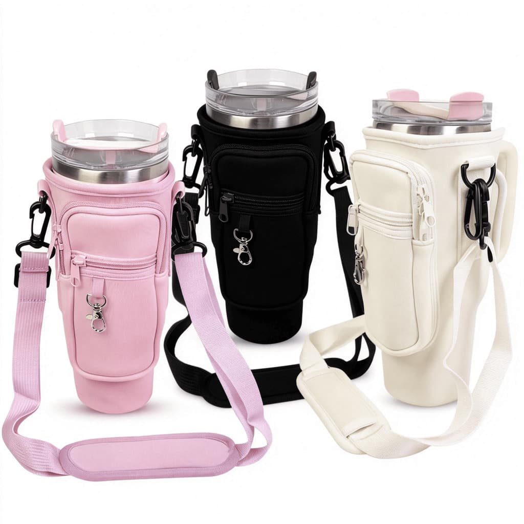 Capa para Copo Térmico com Alça de Ombro – Perfeita para Transporte