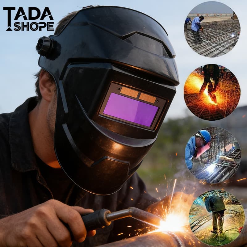 Capacete de Soldagem Automático com Máscara de Escurecimento LCD – Equipamento Essencial para Solda Elétrica e Gás