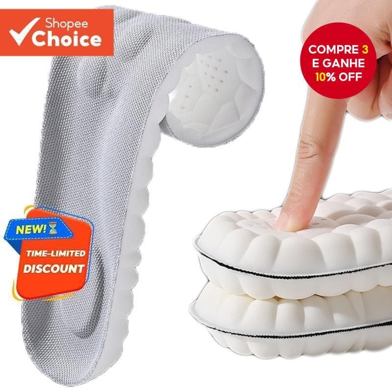 1 Par De Palmilhas Esportivas De Látex Elasti c , Suporte De Arco , Desodorante Macio E Respirável , Almofadas De Absorç