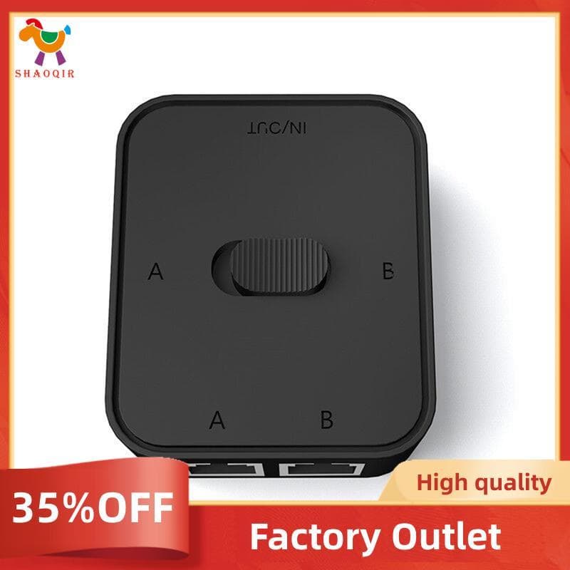 Interruptor De Rede RJ45 LAN CAT6 De 2 Portas 1000Mbps 2 Em 1 Saída/1 2 Saídas Divisor De Switcher Externa Interna