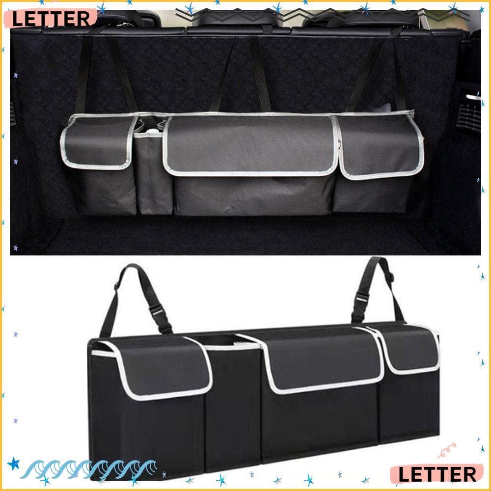 Organizador De Porta-Malas De Carro Com Letras , Bolsa Suspensa Para Banco Traseiro De Alta Capacidade Em Tecido , Vário