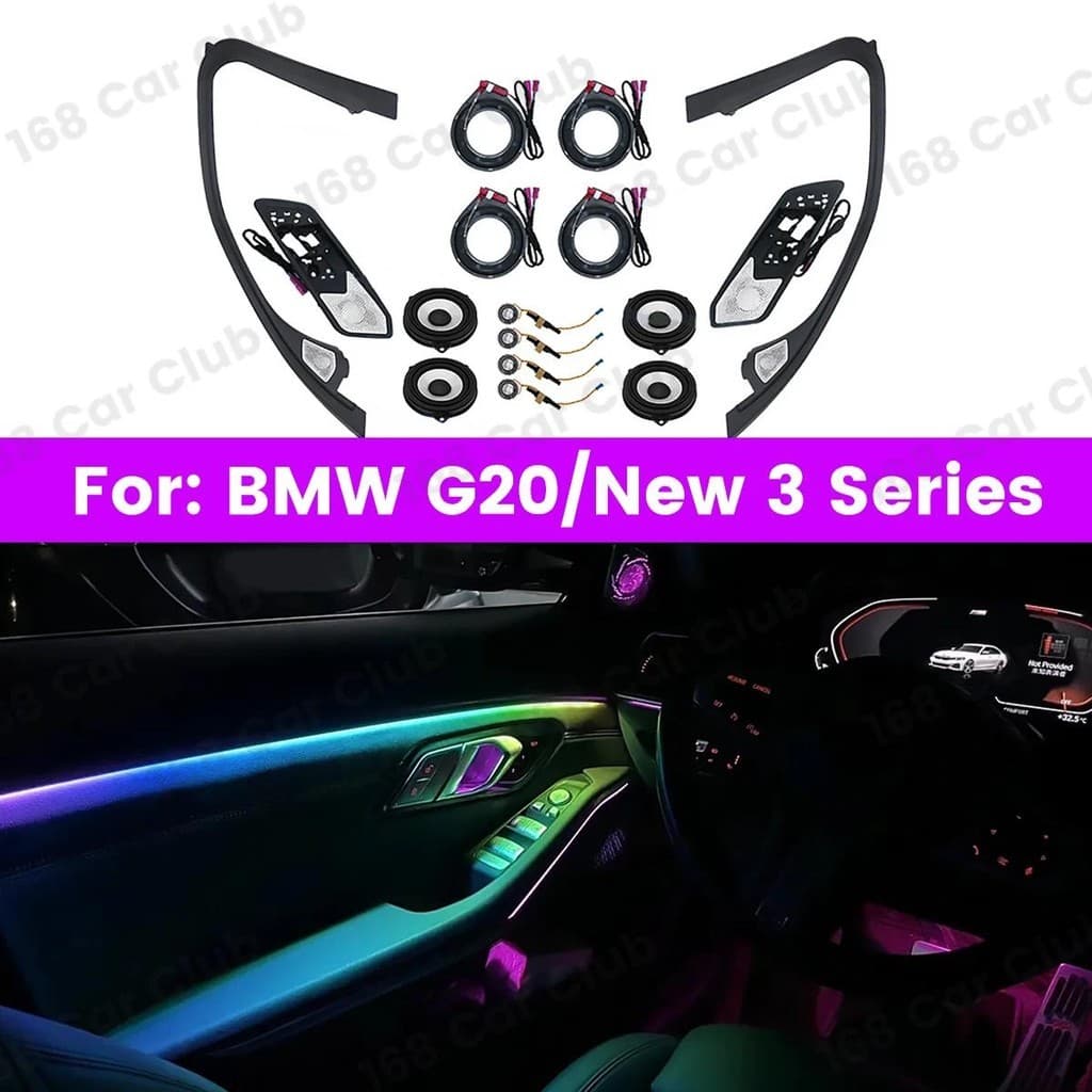 11 Cores Luz Ambiente Para BMW G20 Nova Série 3 Carro LED Alto-Falante Capa Midrange Tweeter Alta Fidelidade Música Esté