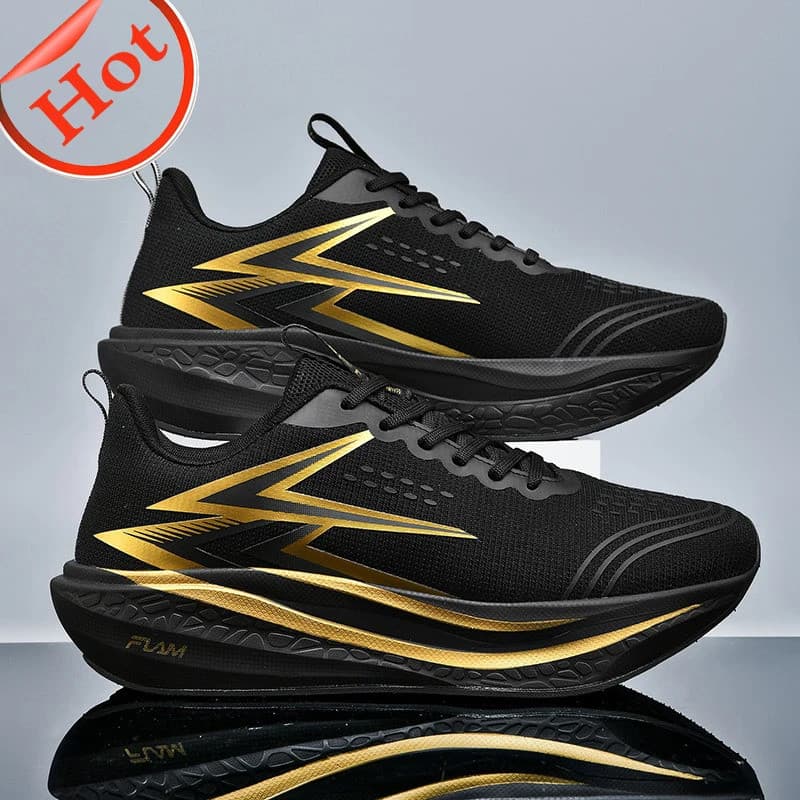 Tênis de Corrida Marathon para Homens, Tênis Esportivos Especializados, Respirável, Leve, com Placa de Carbono, Tênis At