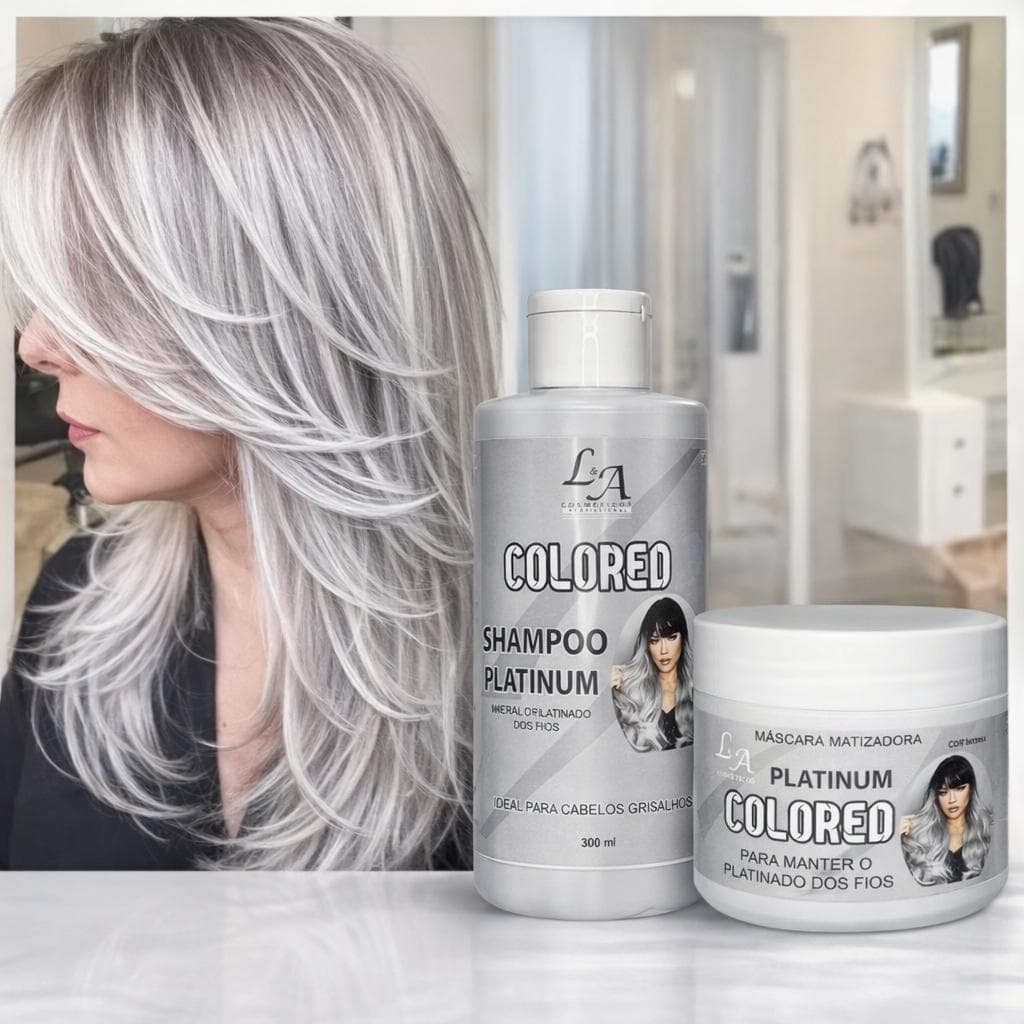 Kit Matizador PLATINUM Efeito Platinado - S/ Amônia - Resultado 100% ORIGINAL L&A COSMETICOS 300ml