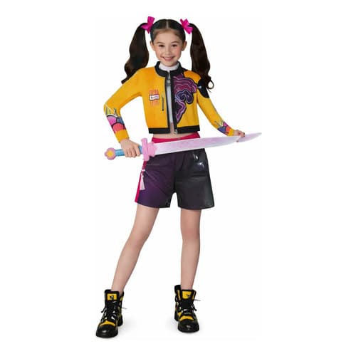 Fantasia Guerreira Kpop Infantil Completa Demon Hunters – Jaqueta Shorts Acessórios Cosplay Halloween