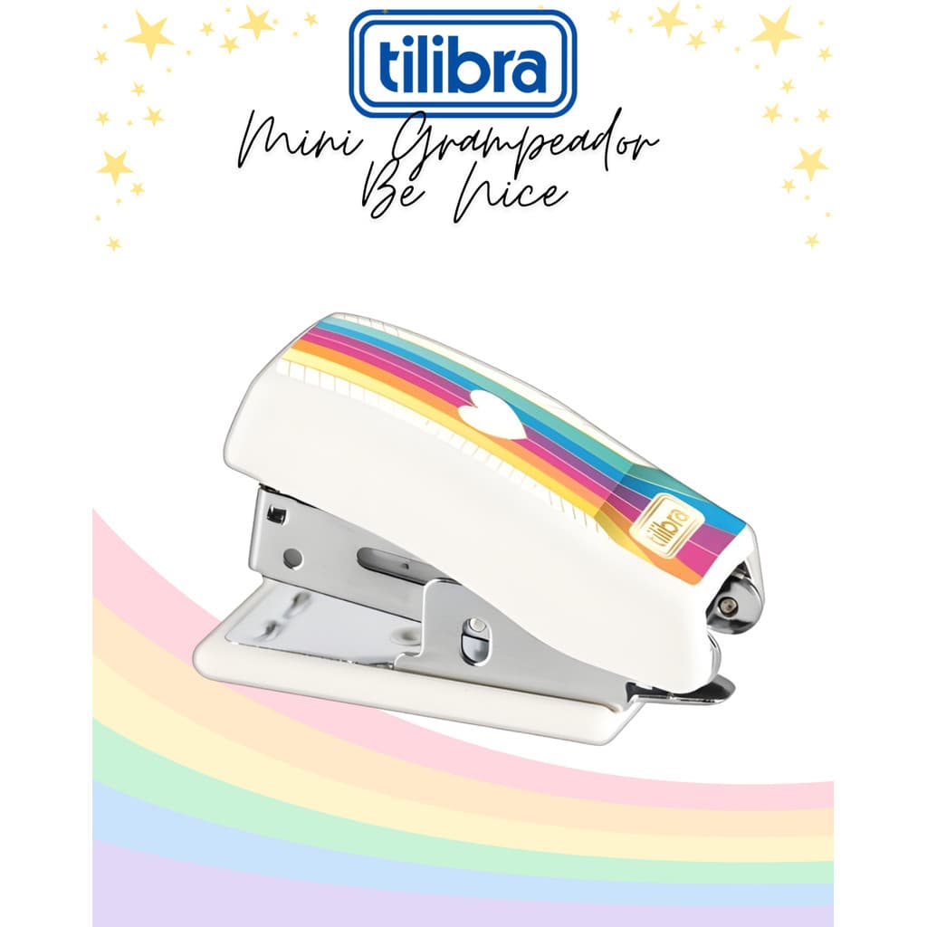 Mini Grampeador Be Nice + 830 Grampos - Tilibra
