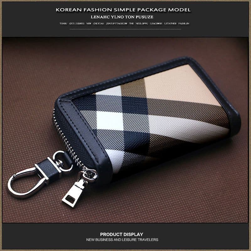 Caso chave aberto tipo masculino grande capacidade puxar chave saco de armazenamento bloqueio do carro caso chave bolsa 