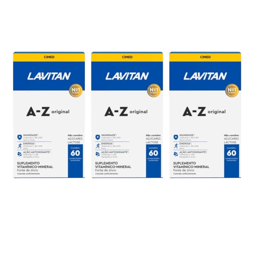 Kit 3 Lavitan A-Z Original com 60 Comprimidos