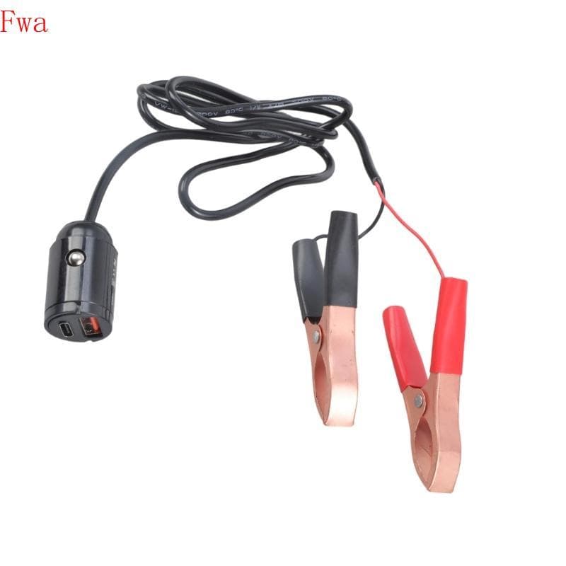 Fwa 12V A 5V Carregador Step Down Clipe Jacaré Tipo C USB Uso Emergência
