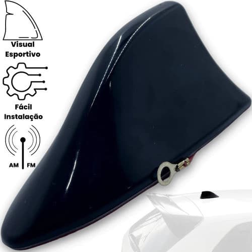 Antena Veículo Automotivo Shark Tipo Barbatana Tubarão Universal Esportiva Funcional Recepção Rádio Sinal AM FM Teto …